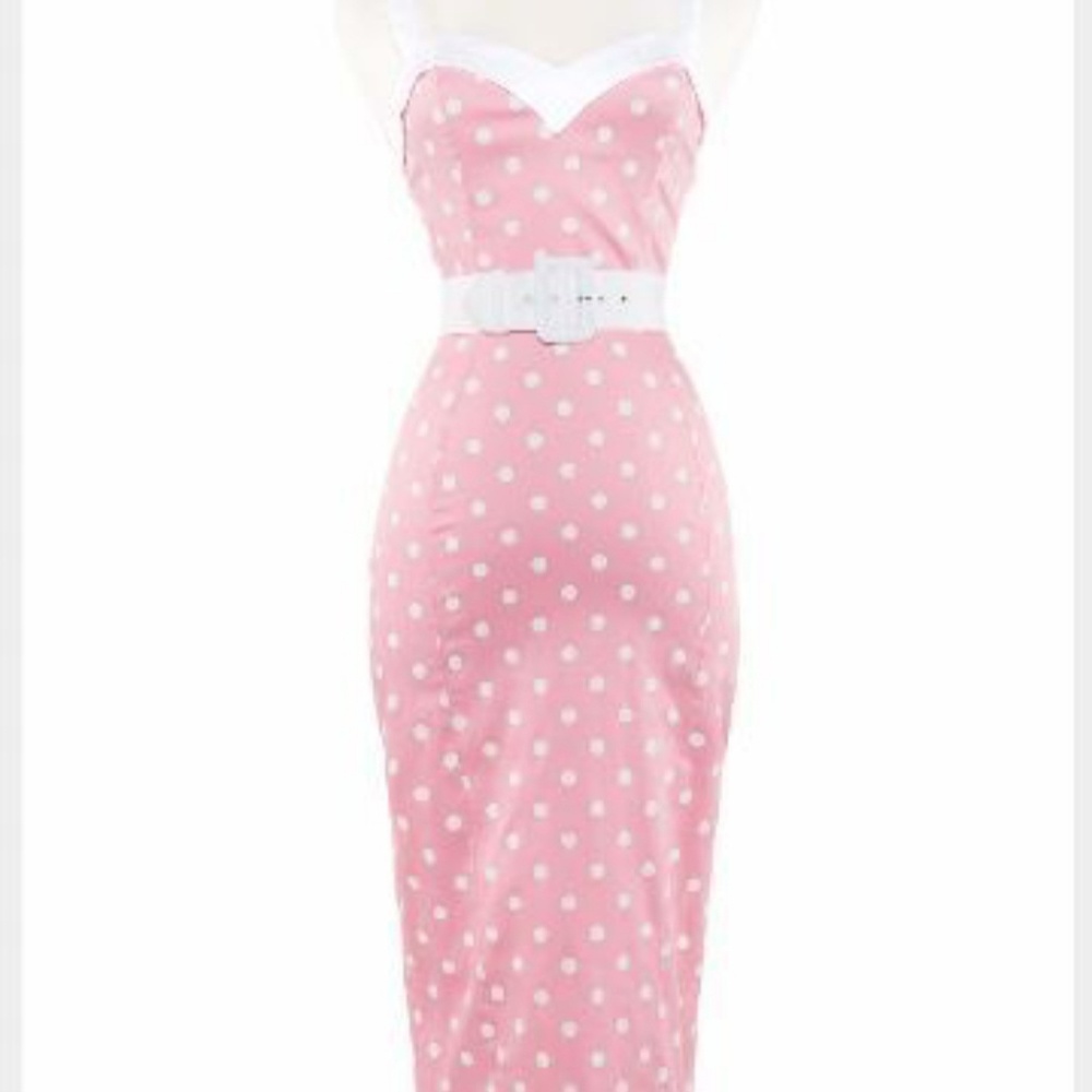 RARE Pink Polka Dot Pinup Dress by Micheline Pitt